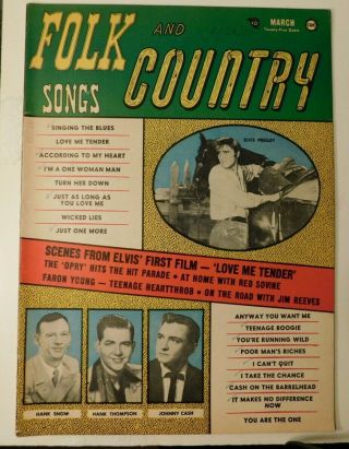Elvis on Covers Hit Parader and Folk & Country Songs Magazines 1957 2