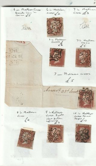 QUEEN VICTORIA PENNY REDS IN SMALL 10 PAGE OLD APPROVAL BOOK.  ALL SHOWN 3
