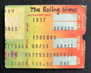1981 The Rolling Stones Ticket Stub 10/7/81 Jack Murphy Stadium,  San Diego Ca.