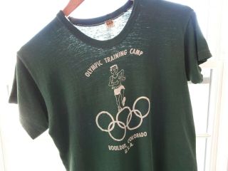 Rare S/m Vtg 70s Olympic Training Camp Distance Running Boulder Co Usa T - Shirt