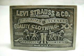 Vintage 1976 Levi Strauss & Co.  Quality Clothing Belt Buckle Nos 2