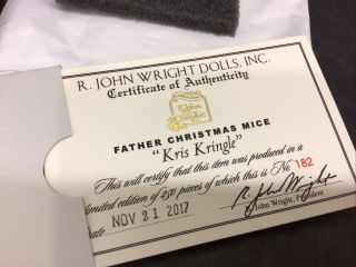 R John Wright Christmas Mouse,  Kris Kringle Signed 2