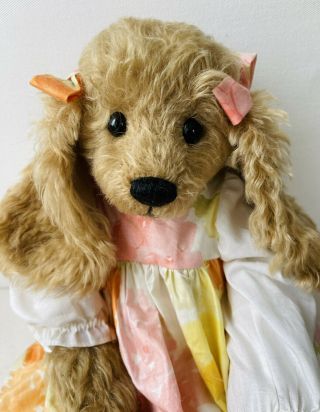 Mary Holstad Artist Teddy Bear Cocker Doggy Dolly 20” Mohair - Rare Signed