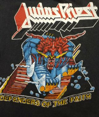 Vtg 1984 Judas Priest " Defenders Of The Faith " Tour T Shirt Sz Xl Usa