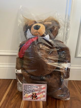 Trumpy Bear & Donald Trump Stuffed Bear: With Usa Flag Blanket &