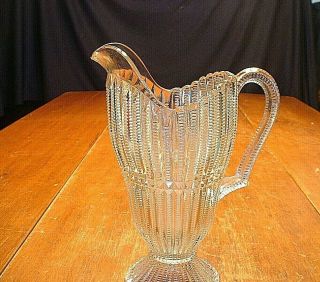 Imperial Glass Eapg Pitcher In The File / Zipper Pattern