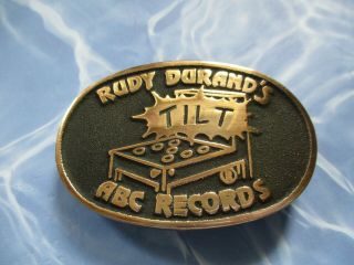 Vtg 1979 Tilt Belt Buckle Movie Promo Abc Records Rudy Durand Brooke Shields Ub