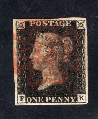 1840 Great Britain.  Sc 1.  Sg 1. ,  Very Fine.  Plate 5 (f - K)