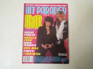 Vintage September 1985 Hit Parader Ratt Cover Dio Poster Motley Crue Raven