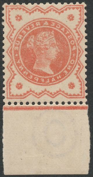 1887 Jubilee Sg197 1/2d Vermilion Full Offset On Reverse Unmounted