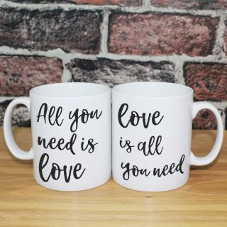 The Beatles All You Need Is Love Song Print Personalised Valentines Day Mug Gift