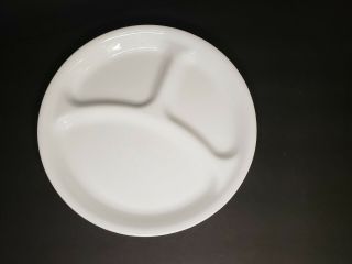 Set Of 4 CORELLE Livingware Frost White 3 Section DIVIDED Dinner Plates 10 1/4” 2