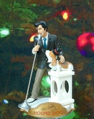 Vintage Trevco Elvis Presley & Basset Hound Dog In Top Hat Ornament 2007