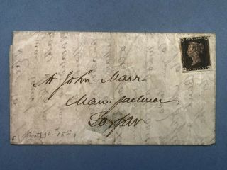 Gb 1840 Penny Black On Cover With Red Mx And 4 Margins - - Gc