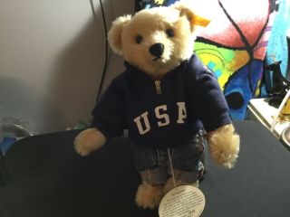 Steiff Ralph Lauren Polo Varsity Growler Bear Usa 1378 Of 3500