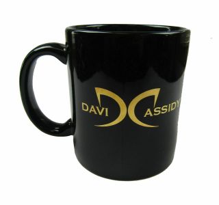 David Cassidy Gold Logo Black Ceramic Coffee Mug