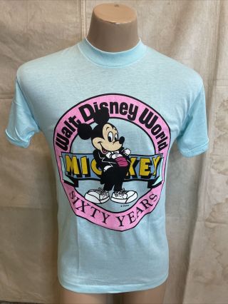 Vintage Nos 80’s Mickey Mouse Walt Disney World 60 Years 1988 Birthday T Shirt L