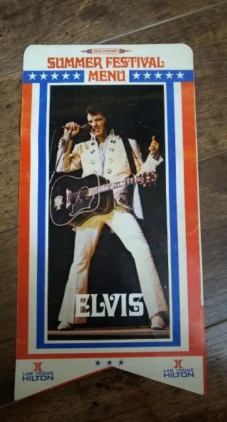 Elvis Presley 1972 Las Vegas Hilton Souvenir Summer Festival Menu