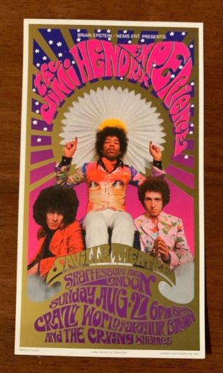 Jimi Hendrix Experience Saville Theatre London Uk Handbill