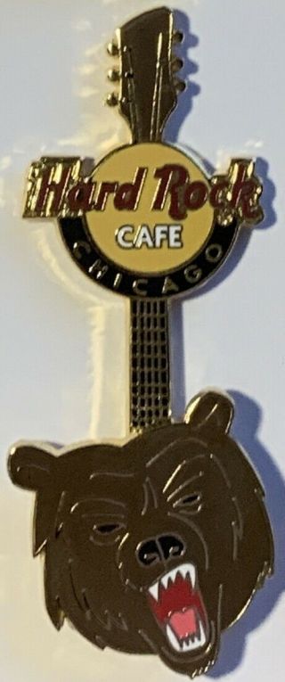 Hard Rock Cafe Chicago 2005 Motion Guitar Series Pin 9 Bear Head - Hrc 29056