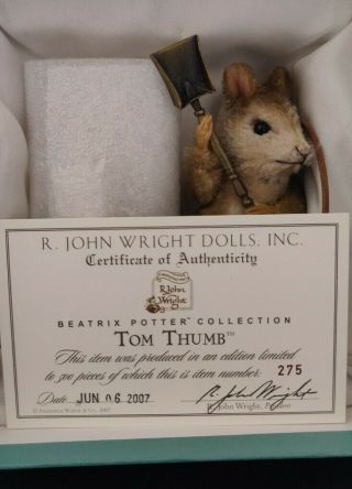 R.  John Wright Tom Thumb Mouse Doll Limited Beatrix Potter