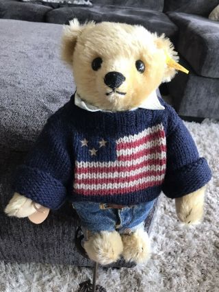 Steiff Le Ralph Lauren Polo Bear American Flag Sweater