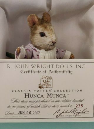 R.  John Wright Hunca Munca Mouse Doll Beatrix Potter