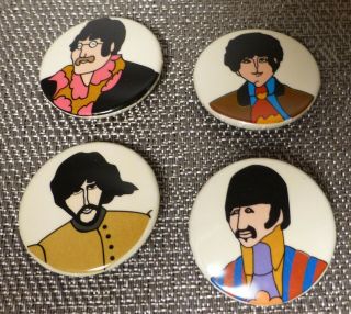 Set Of 4 The Beatles Yellow Submarine Beatles 1 - 1/2 " - Uk 1968 King Features