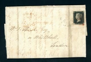 Gb 1841 Penny Black Cover E.  L.  To London.  (jy610)