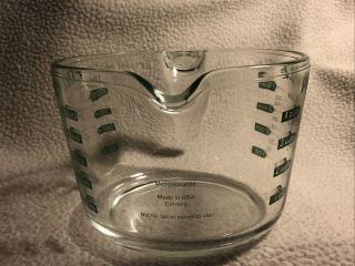 Pyrex Glass Green 4 Cup - 1 Quart Measuring Cup Vintage 3