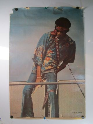 Vtg Poster Jimi Hendrix Newport Show Kevin Goff One Stop Posters ©1976