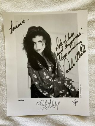 Paula Abdul Autographed Black And White Publicity Photo From Early 1990 