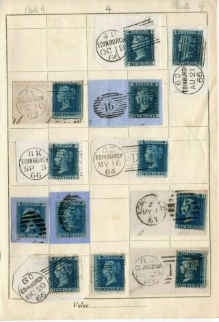 Great Britain 1858 Victoria Sg45 2d Blue Plate 9 On Piece 12 Stamps Page 4