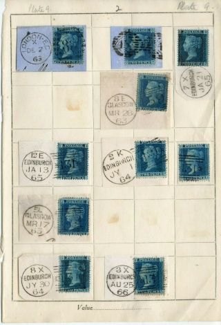 Great Britain 1858 Victoria Sg45 2d Blue Plate 9 On Piece 10 Stamps Page 2