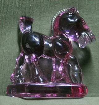 Lovely Heisey Art Glass Alexandrite Violet Oscar Sparks Plug Horse