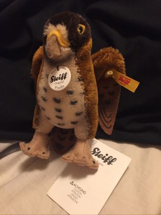 Steiff Freddie Hawk Mohair Bird Plush 12cm 5in 1990s Id Button And Tags
