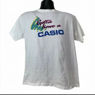 Vintage 90’s Gotta Have A Casio Single Stitched White T - Shirt Mens Size Large