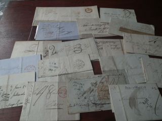 Gb Qv 18 Entires - Pre Stamp - Envelopes - Postmark Interest