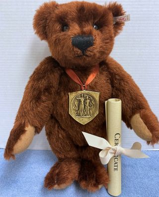 Steiff 16 " Mohair Louis Teddy Bear Ean 650789 - 1994,  Ltd.  Ed.  581/3500 W Medal