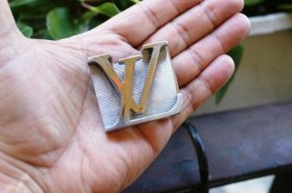 Old Vintage Unisex Louis Vuitton Brass Belt Buckle 2” X 1 3/4” N/r