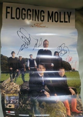 Vintage Flogging Molly Hand Signed Float Poster 11 " X 17 " All Members
