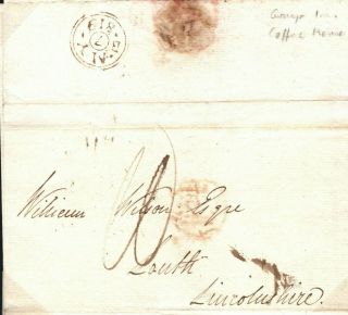 Gb Cover Entire Letter Headed Grays Inn Coffee House London 1819 Lincs 48.  11