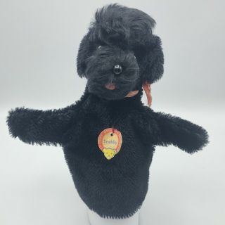 Vtg Steiff Snobby Poodle Dog Hand Puppet Mohair Glass Eyes German Puppy Toy
