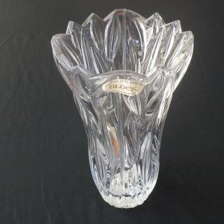 Block 8” Tall Vase,  24 Full Lead Crystal Made In Poland