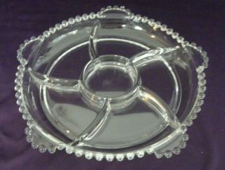 Crystal Imperial Glass Candlewick Relish 10½ ",  6 Part,  5 Handle,  400/112