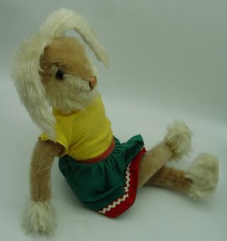 Cute Vintage Schuco Bigo - Bello Hegi Mohair Rabbit Bunny Girl Squeaker