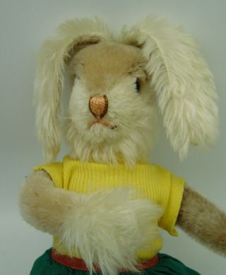 cute vintage Schuco bigo - bello Hegi Mohair Rabbit Bunny Girl Squeaker 3