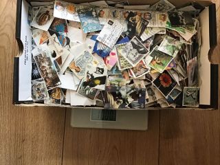 Great Britain Stamps Shoe Box Full 1kg.  All Off Paper As Photos.