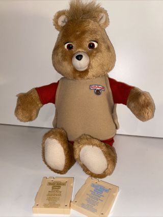 Vintage Teddy Ruxpin Plush Bear,  2 Tapes