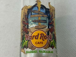 Hard Rock Cafe Nassau Bahamas Double Shot Glass 4” Green Print Fast Ship